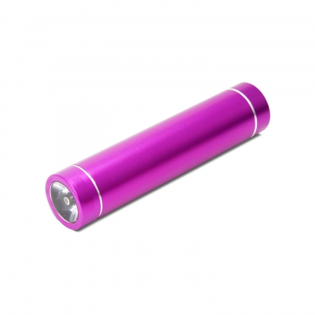 Lumiere L.A. L60417 TUBEE Pink Purple Portable Rechargeable Backup Battery Power Bank Battery Charger 5V 1A 2600mA for iPod iPhone Android phone Brand New Battery Cell with tri mode LED Flashlight