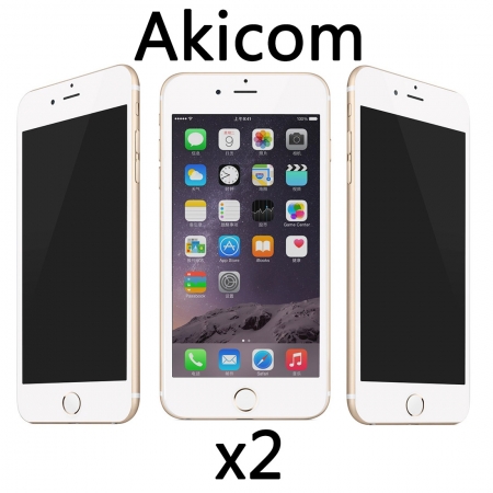 Akicom L60485 GLASSEE 2x 0.3mm 9H Surface Hardness 180 Degrees Privacy Anti-glare Full Screen Tempered Glass Screen Protector for iPhone 6 Plus 6s Plus (White)