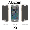 Akicom L60486 GLASSEE 2x 0.3mm Explosion-proof Tempered Glass Privacy Front LCD Screen Protector Film and Transparent Back Film for iPhone 6 6s