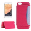 Akicom CASEE L60497 for iPhone 7 Flexible Card Slots Leather Case with Holder & Card Slots & Wallet (Magenta)
