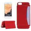 Akicom CASEE L60498 for iPhone 7 Flexible Card Slots Leather Case with Holder & Card Slots & Wallet (Red)